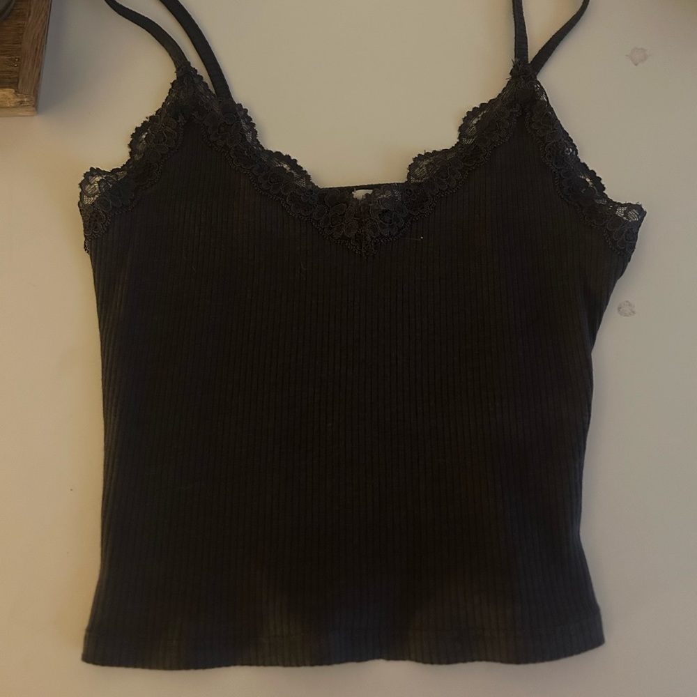 dark gray lace garage tank